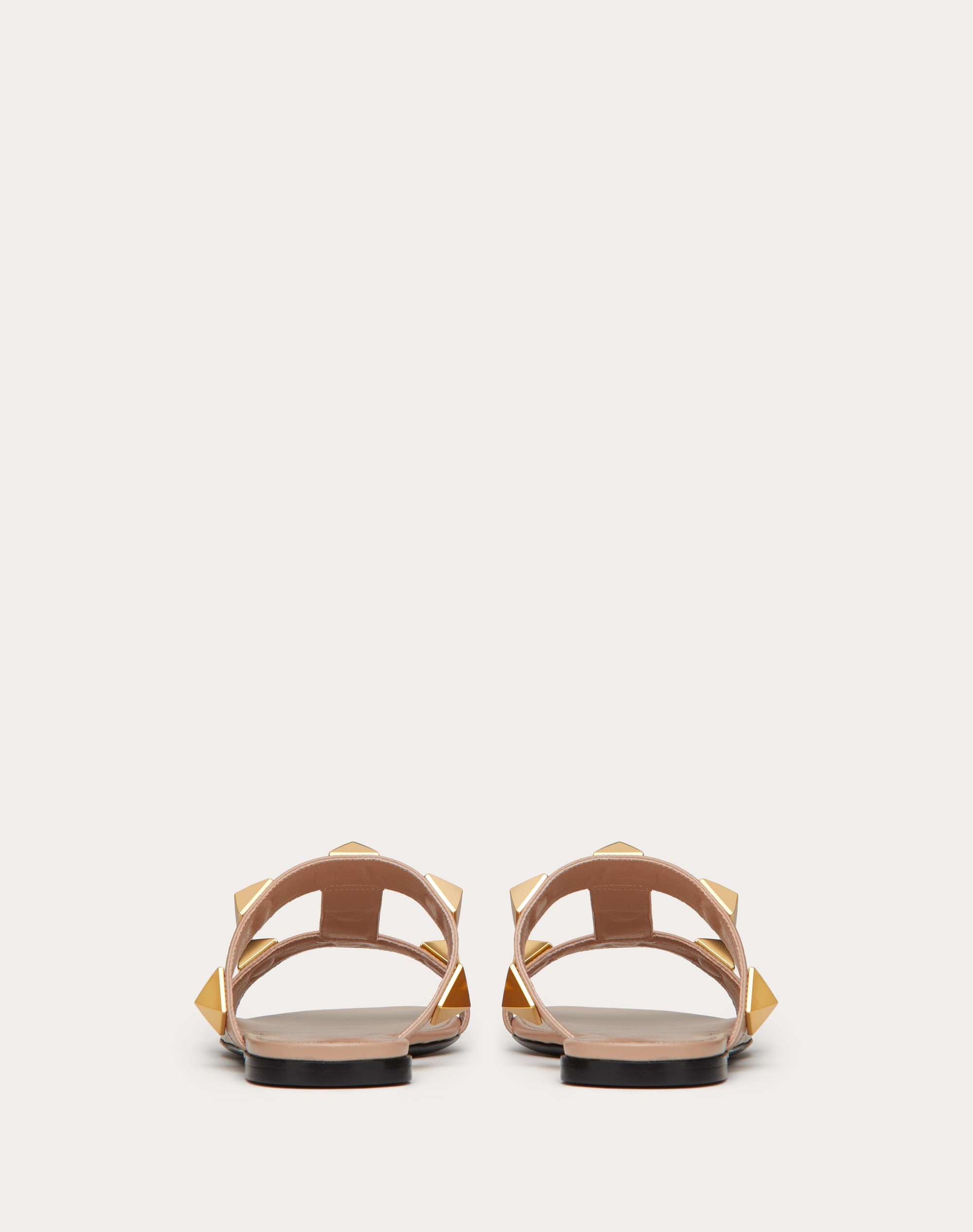 FLAT ROMAN STUD CALFSKIN SLIDE SANDAL - 3