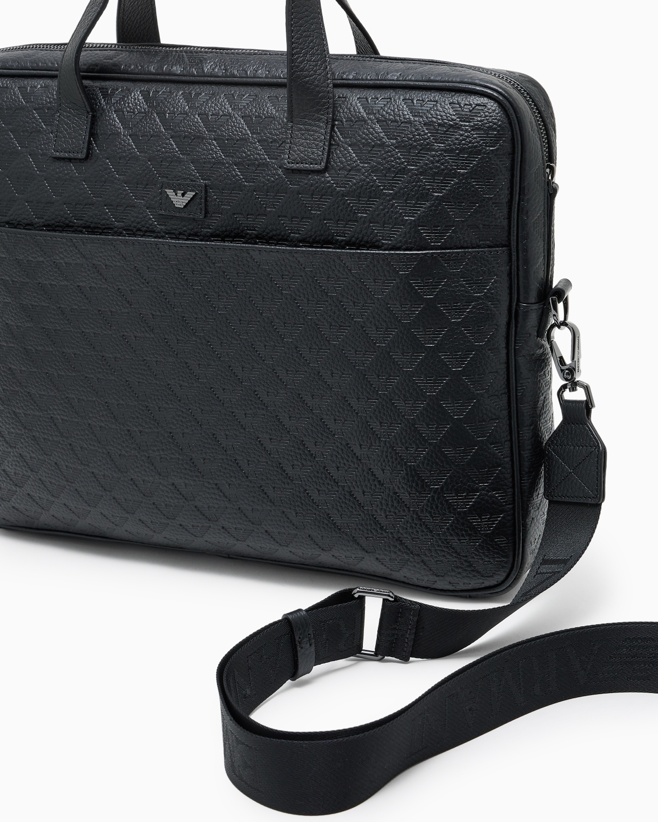 BUSINESS BAG IN LEATHER WITH ALL-OVER EMBOSSED EAGLE - 5