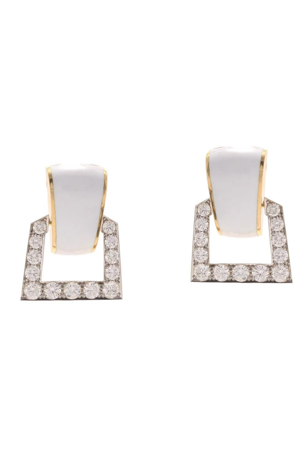 Diamond White Single Strap Earrings - 1
