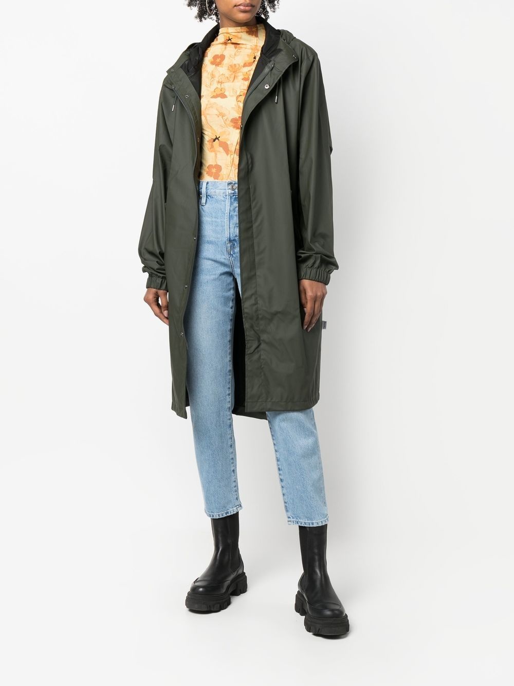drawstring hooded raincoat - 3