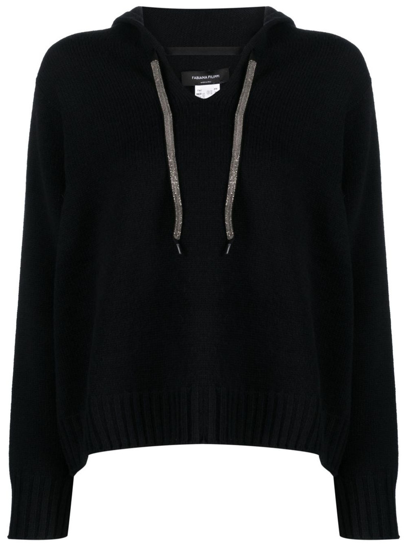 hooded V-neck jumper 1