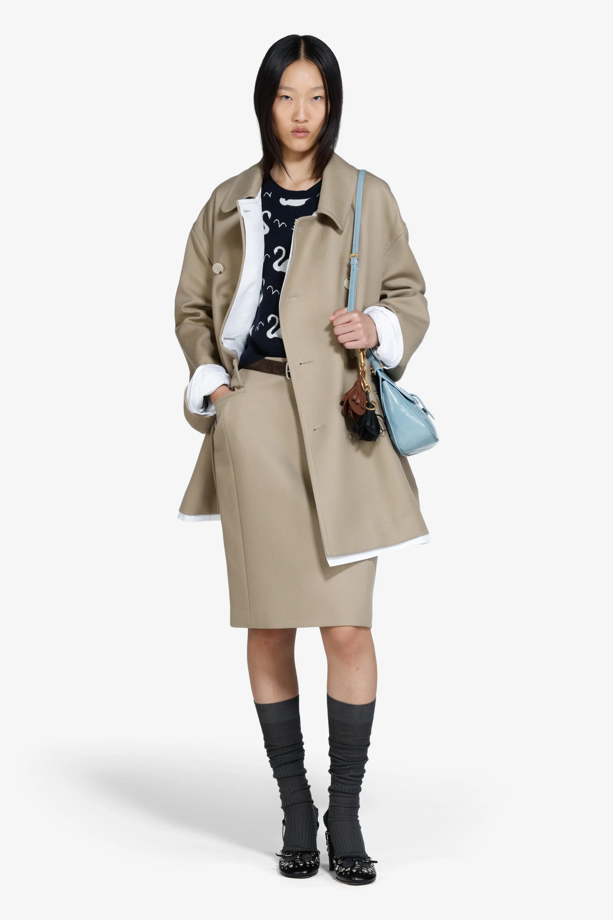 SHORT DOUBLE-BREASTED COAT - 1