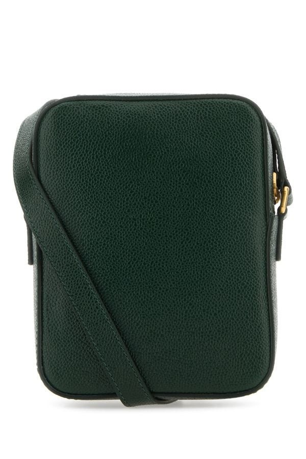 Bottle green leather crossbody bag - 3