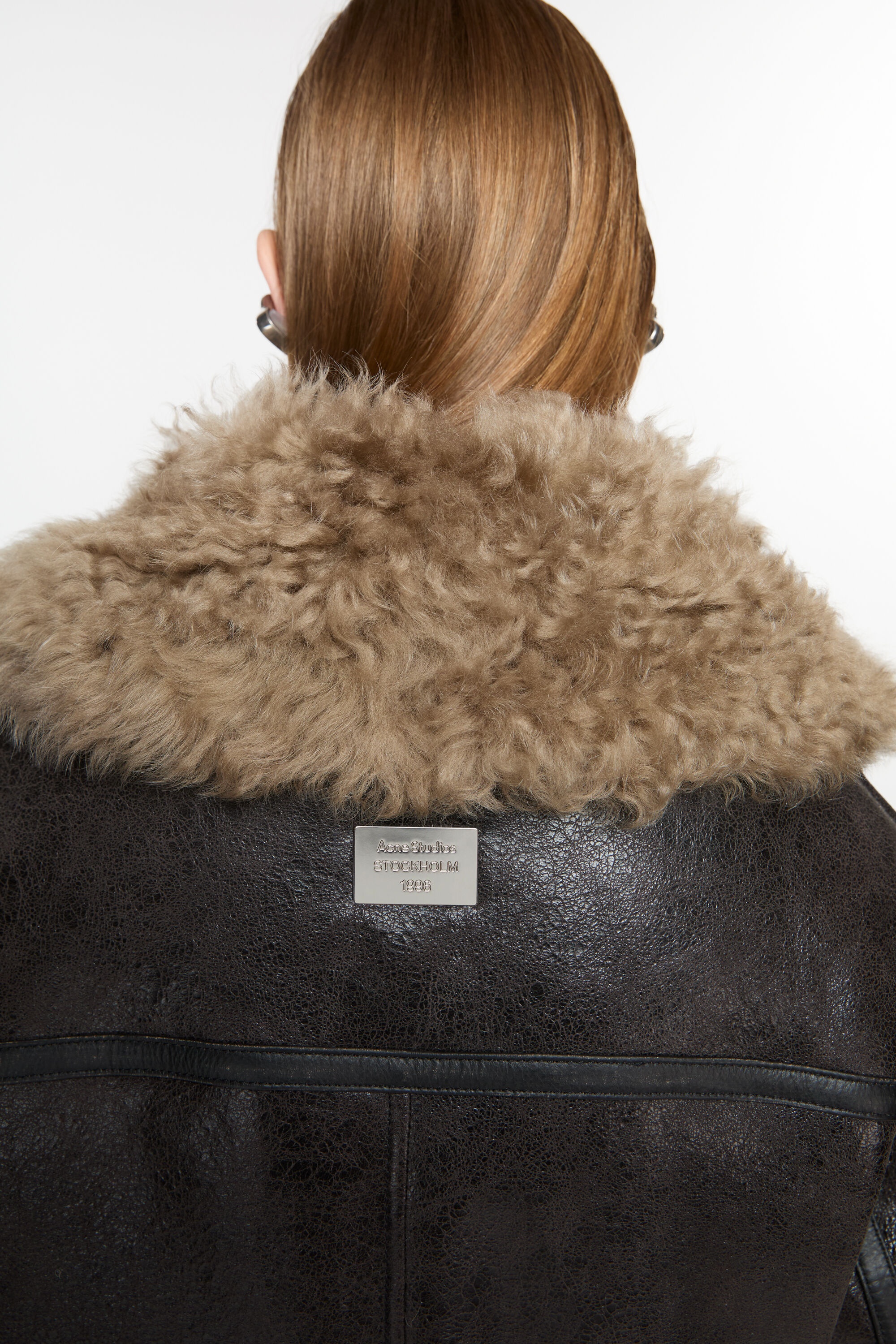 Leather shearling jacket - Dark grey - 5