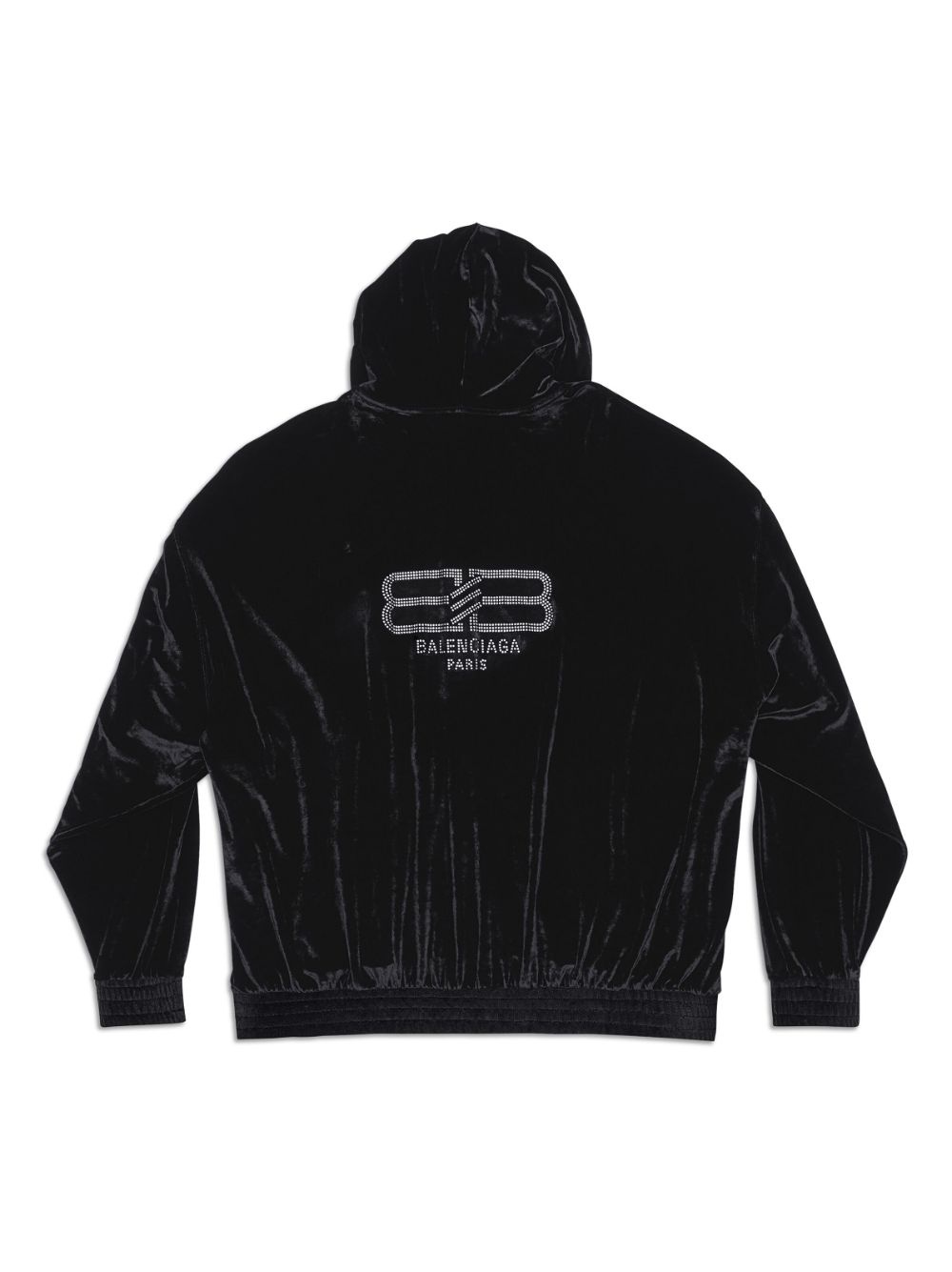 logo-embellished velvet zip-up hoodie - 2