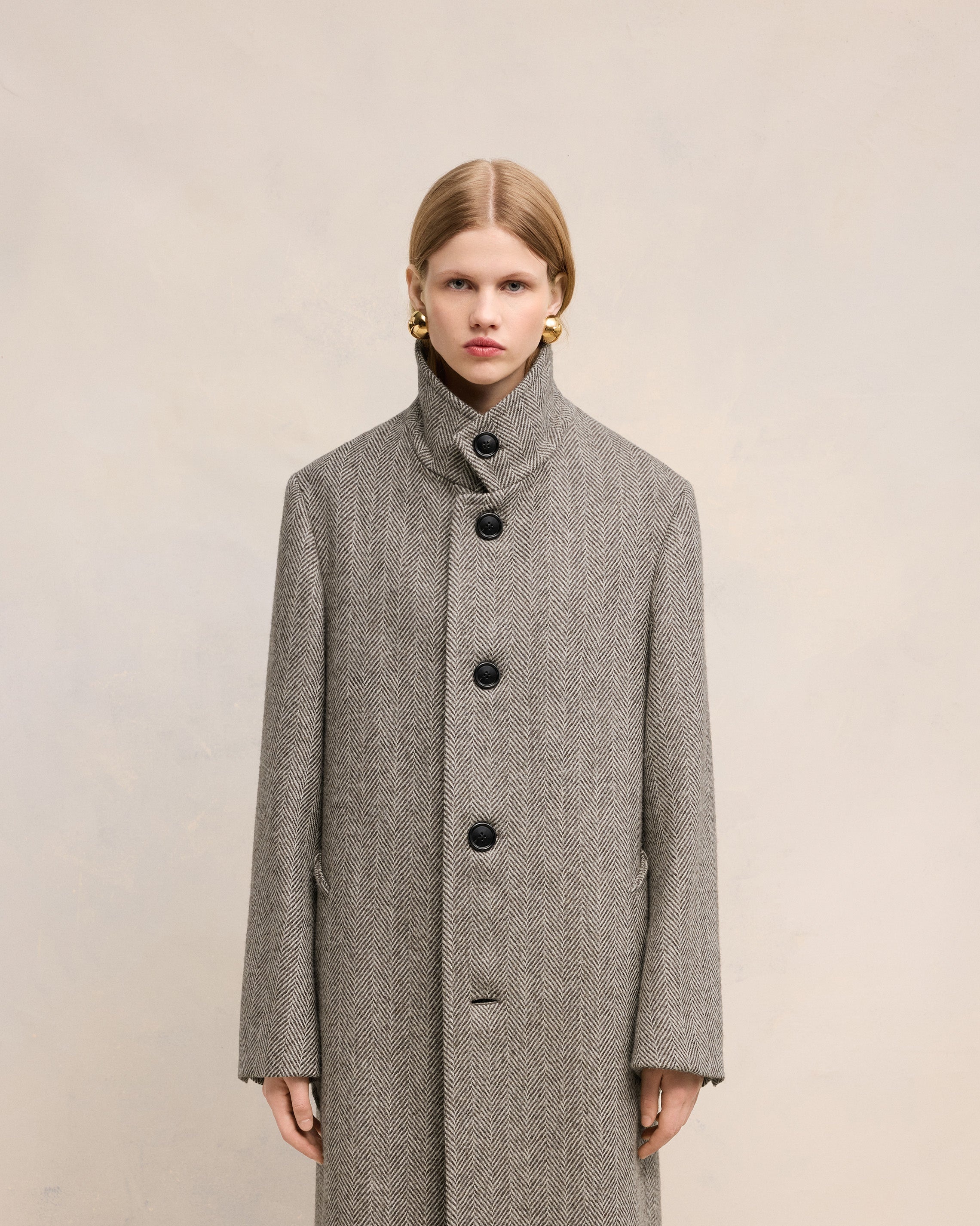 HIGH COLLAR COAT - 3