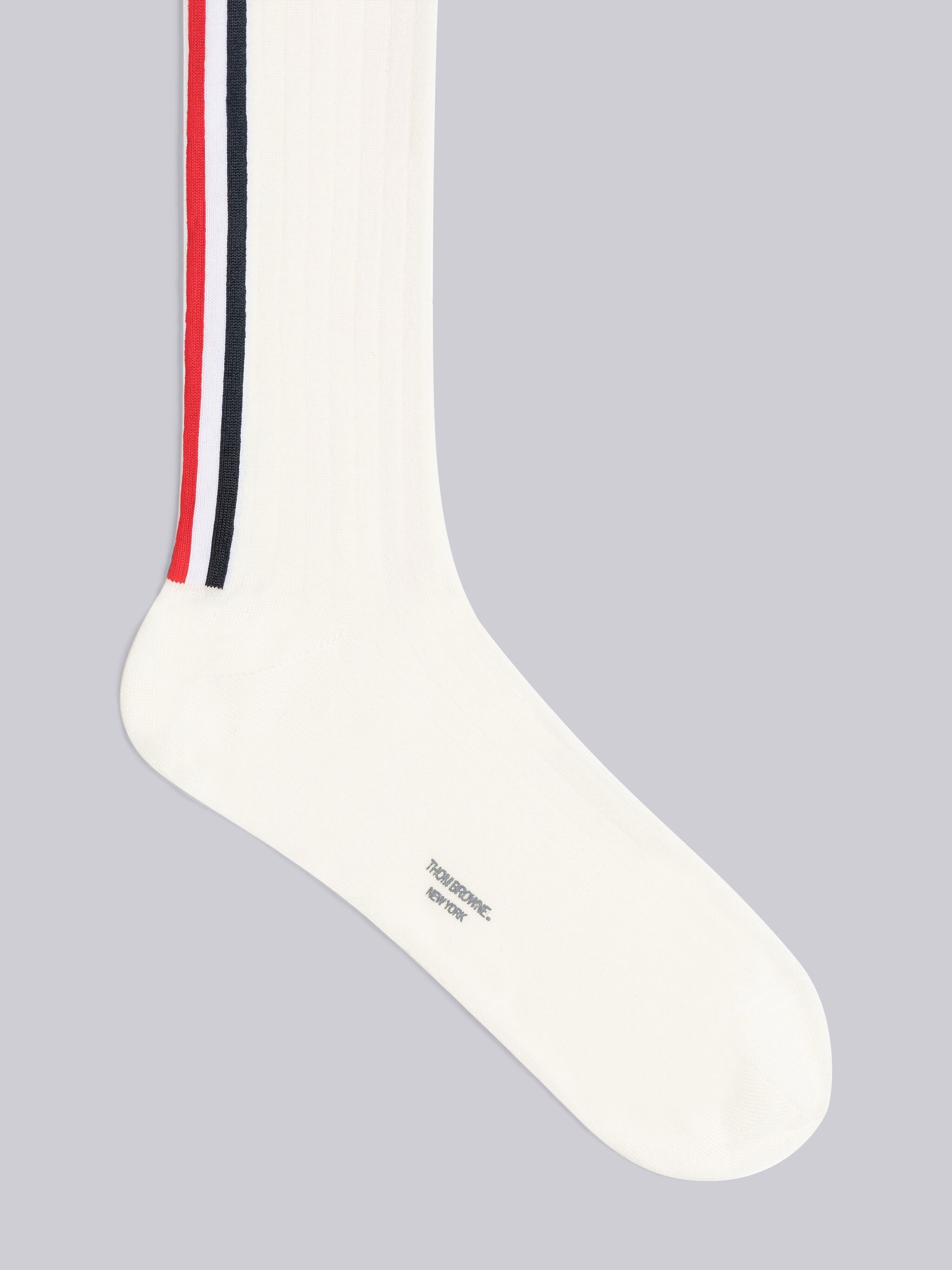 RIB STITCH MERINO STRIPE OVER THE CALF SOCKS - 2