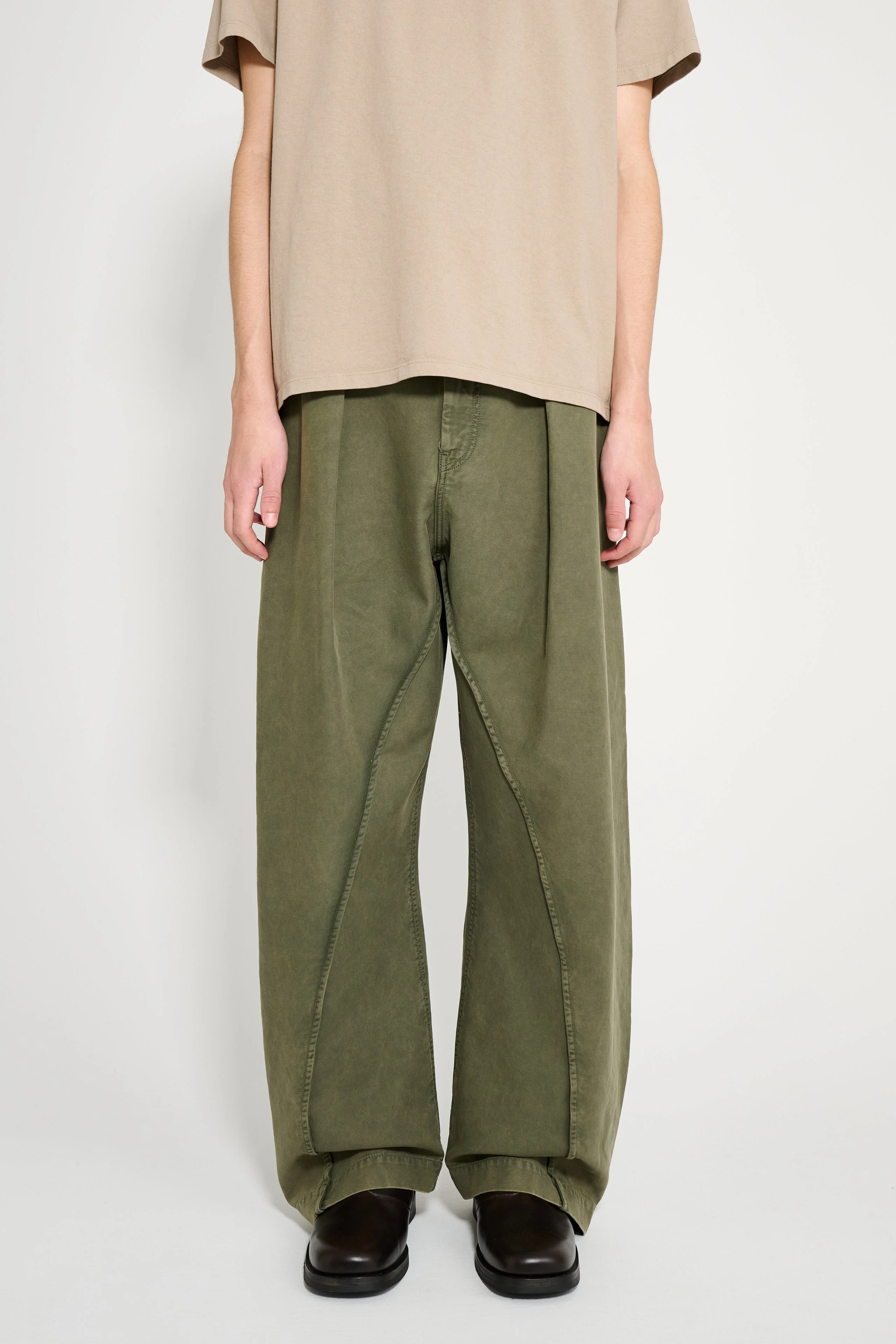 JW ANDERSON TWISTED SEAM TROUSERS OLIVE - 1