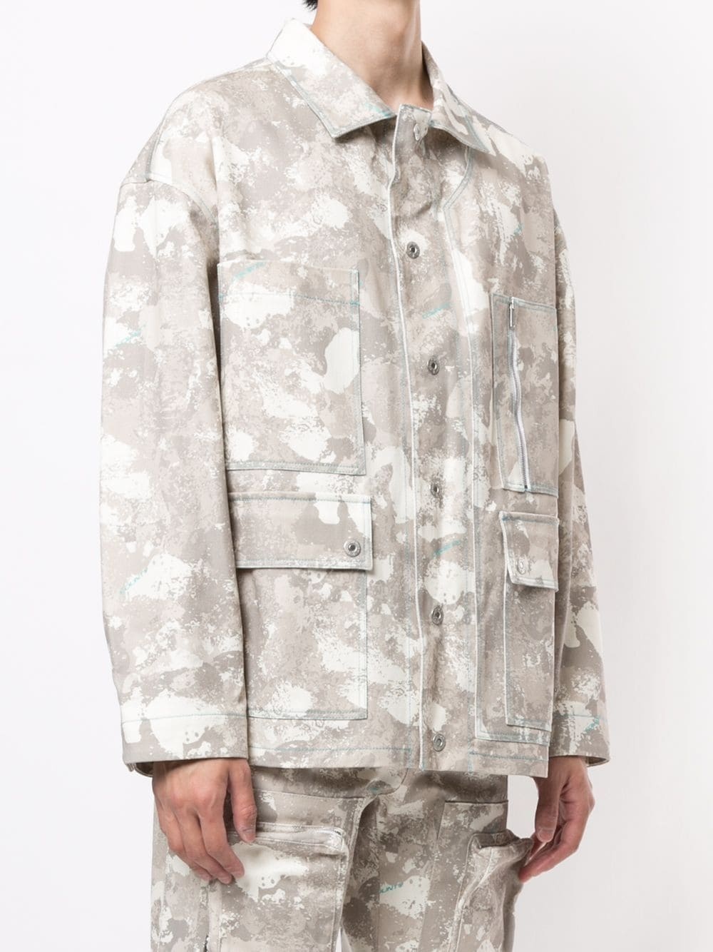 camouflage print military jacket - 3