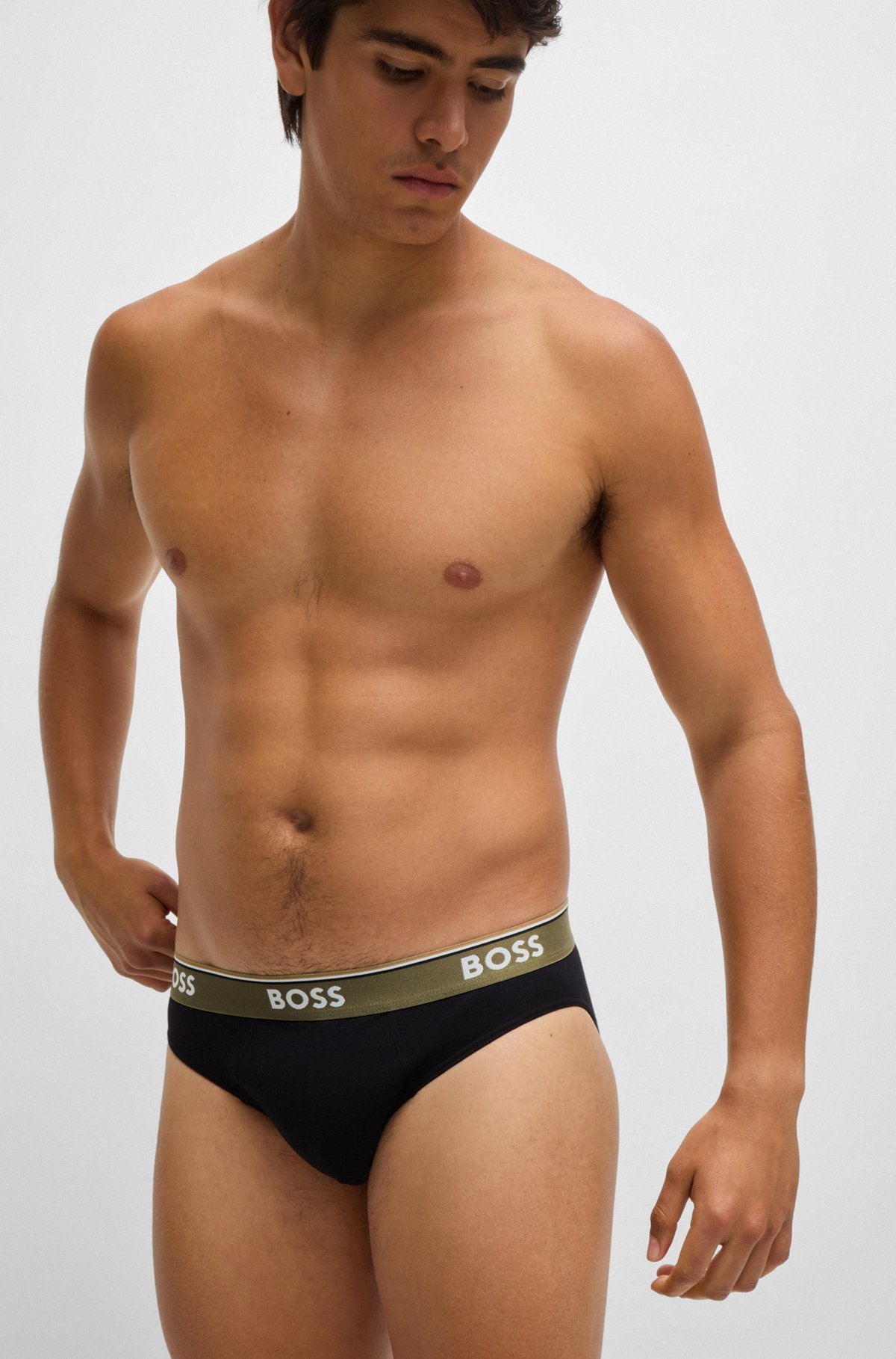 THREE-PACK OF STRETCH-COTTON BRIEFS WITH LOGO WAISTBANDS - 4