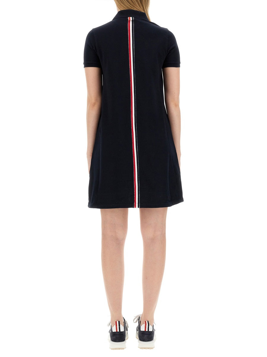 Thom Browne Women Cotton Pique Polo Shirt Dress - 3