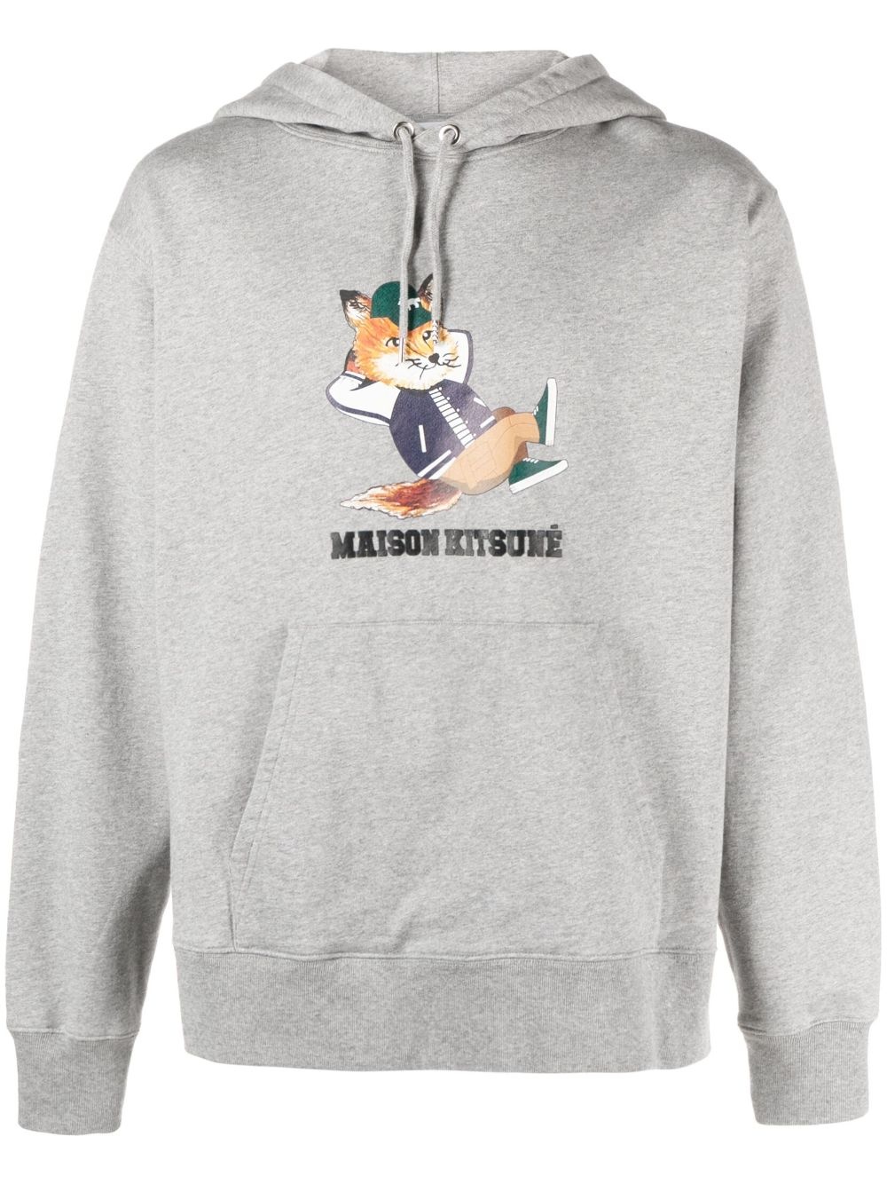 logo-print cotton hoodie - 1