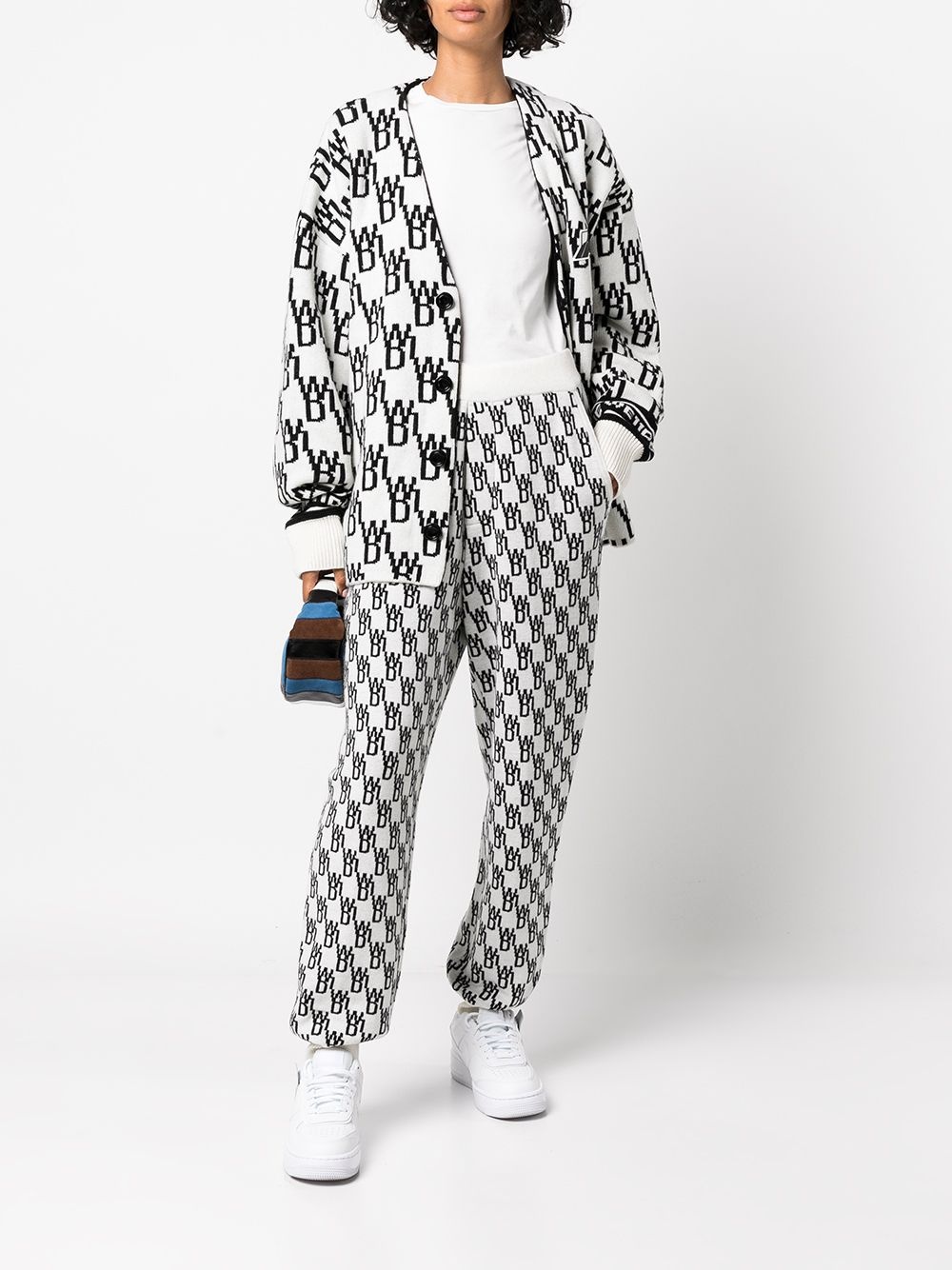 monogram intarsia-knit track pants - 3