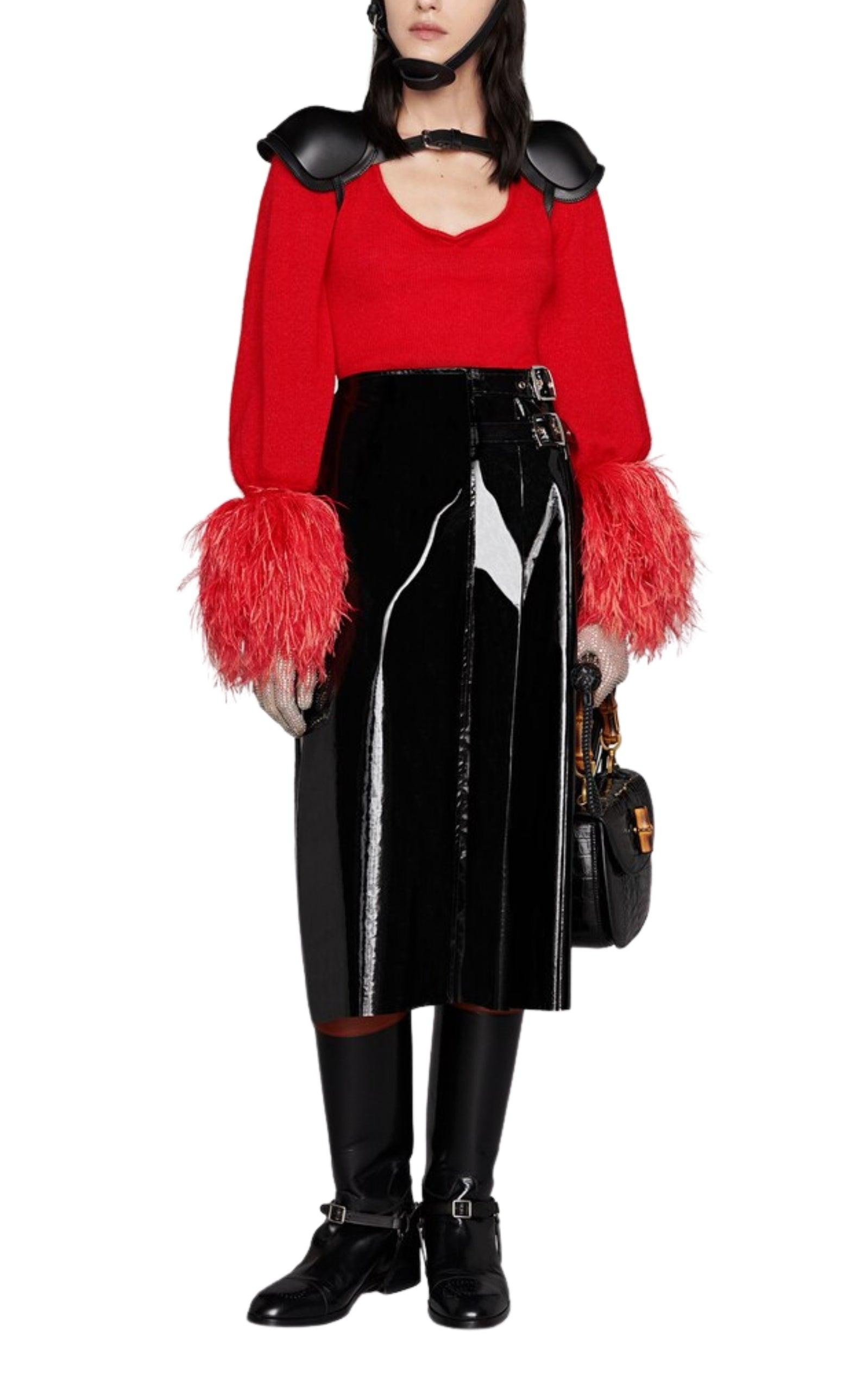 High-waisted Vinyl Skirt - 3