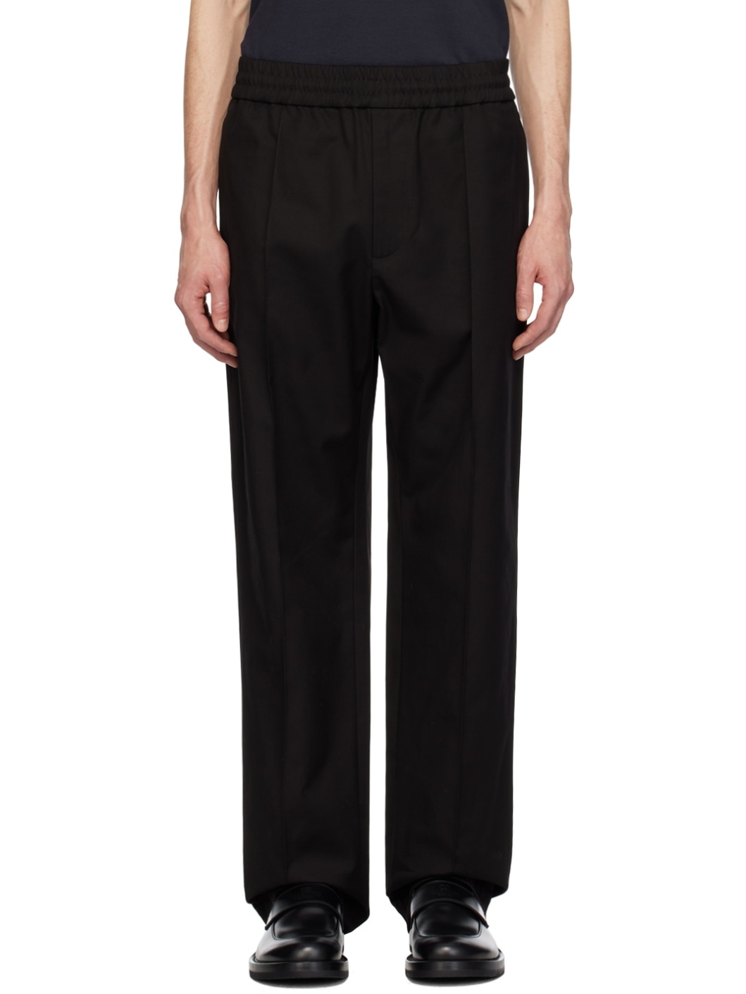 Black Pinched Seam Trousers - 1