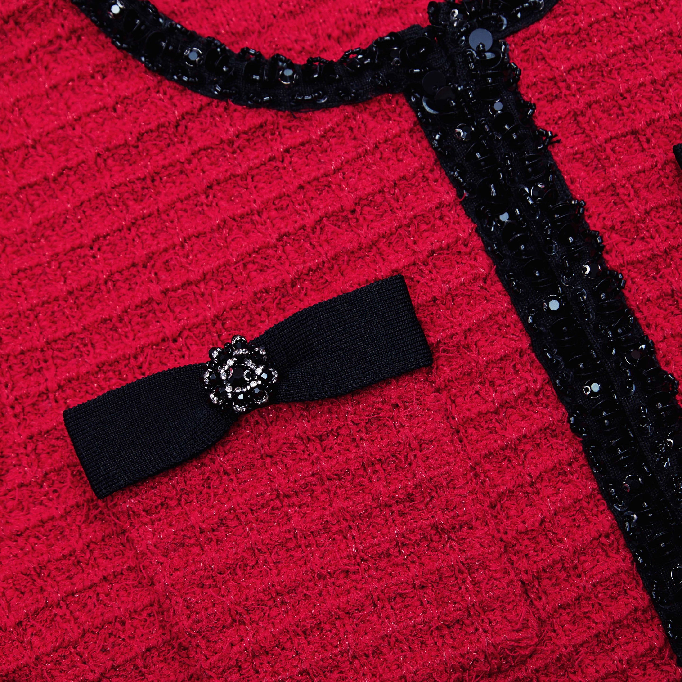 Red Knit Cardigan - 5