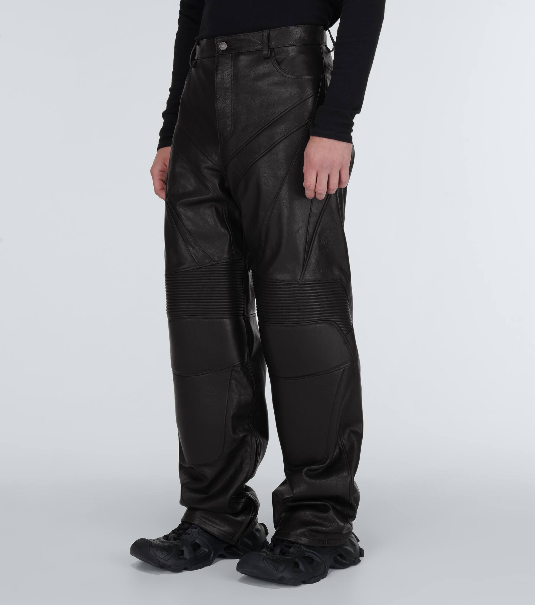 Leather biker pants - 3