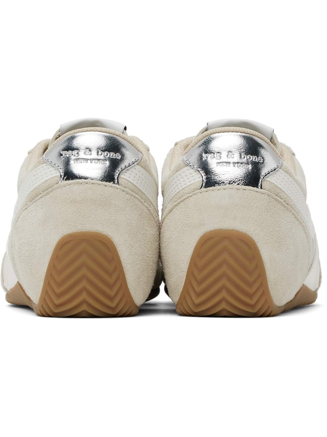 Beige Suede Ultra Slim Retro Runner Sneakers - 2