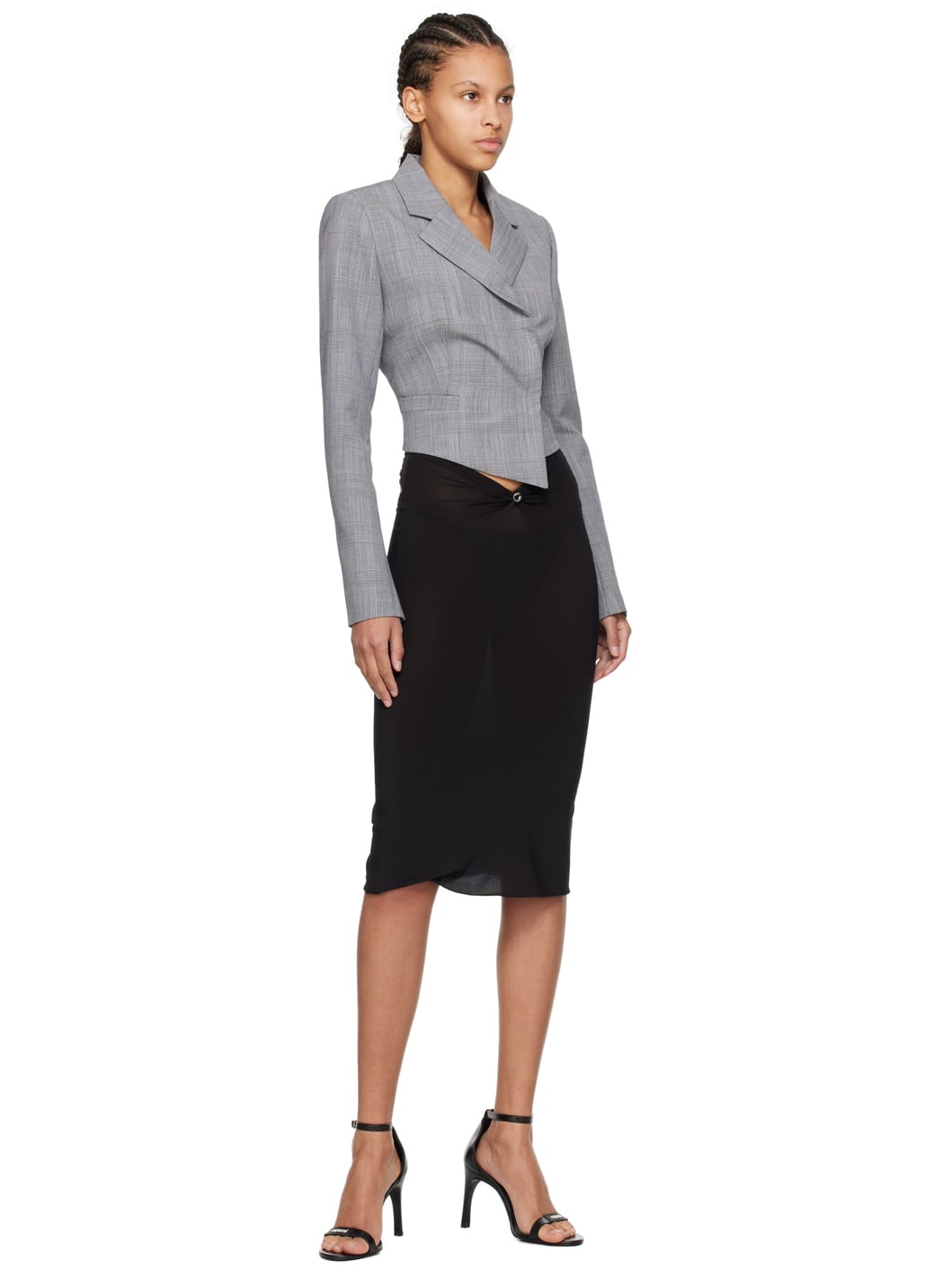 Black Triangle Midi Skirt - 4