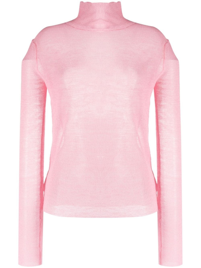 semi-sheer logo-patch jumper 1