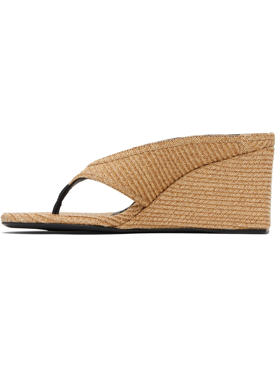 Beige Cube Thong Mule Sandals - 3