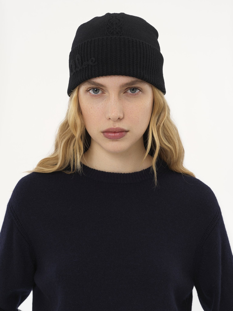 Chloé THE CHLOÉ LACE KNIT BEANIE IN WOOL & LACE JACQUARD outlook