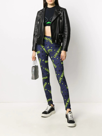 Moschino logo-print high-rise leggings outlook