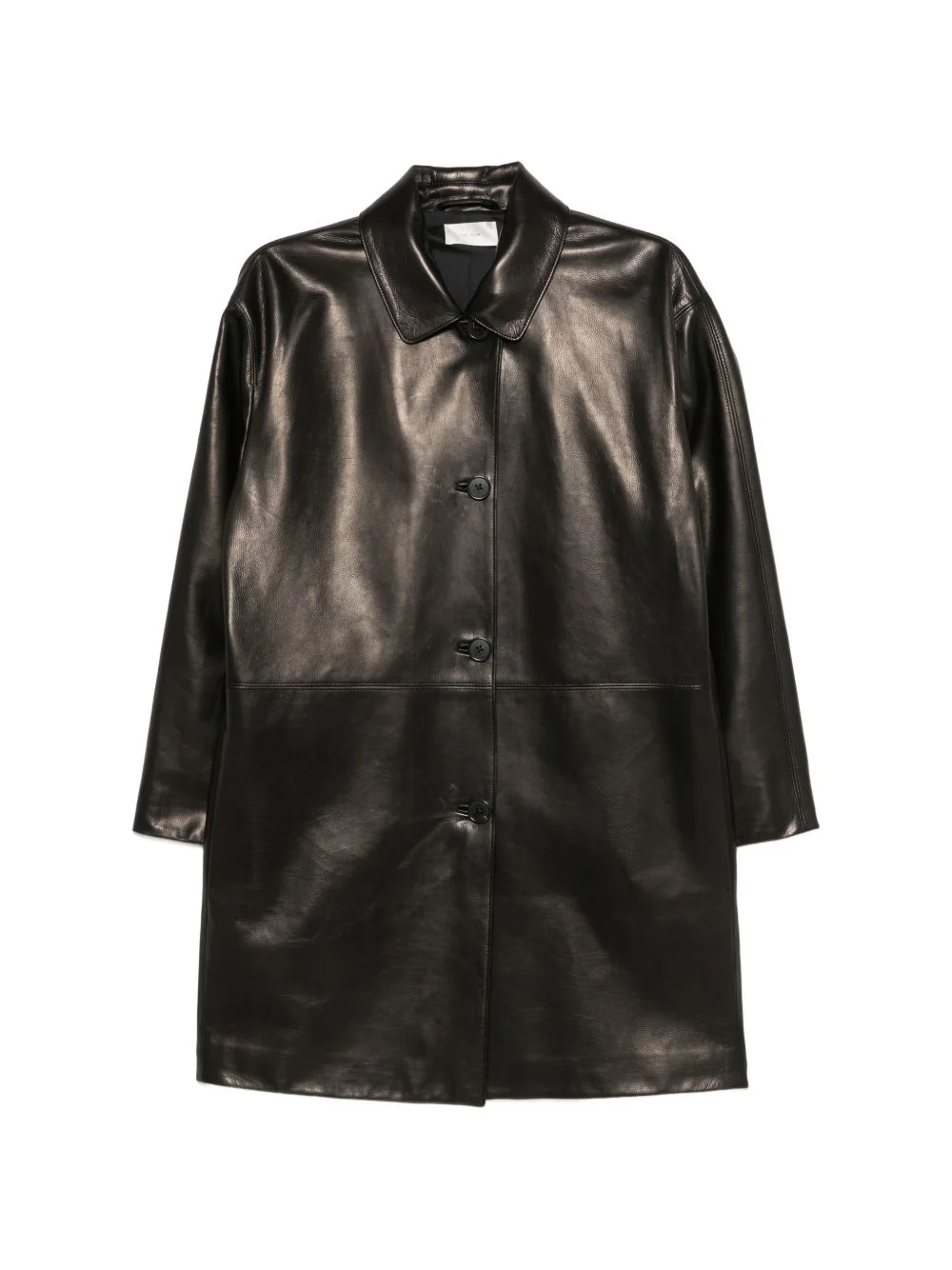 Donata button-up leather coat - 1