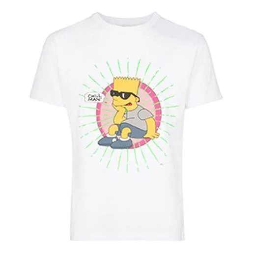 Off-White c/o virgil abloh men's white bart glasses short sleeve tee OMAA036S191850030188 - 1
