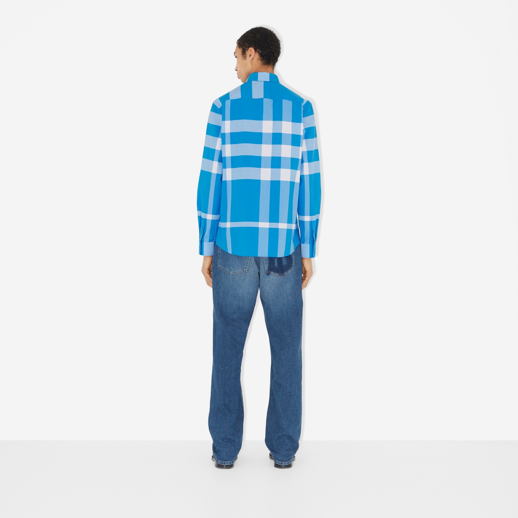 Check Stretch Cotton Poplin Shirt - 4