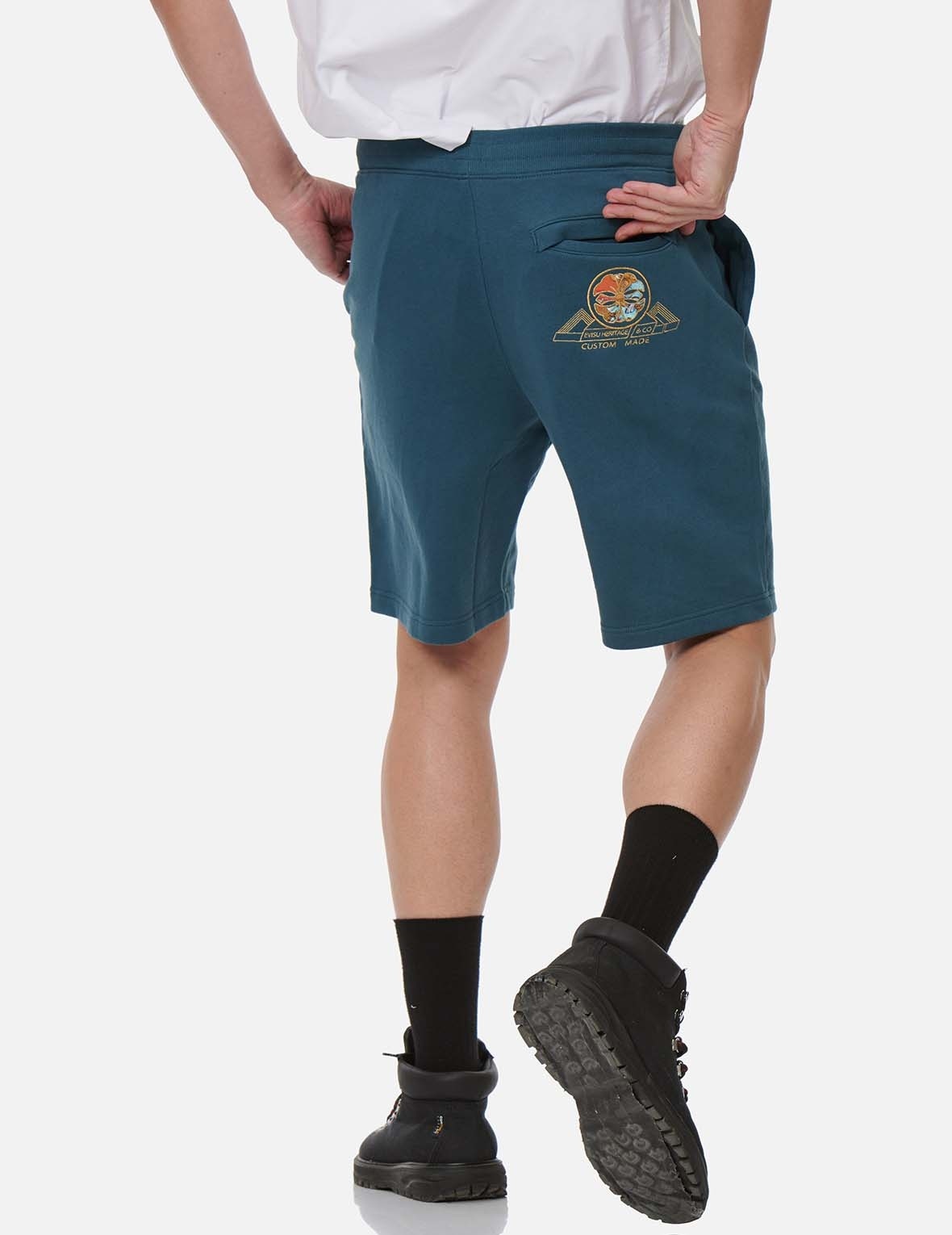KAMON PRINT AND EMBROIDERY SWEAT SHORTS - 3