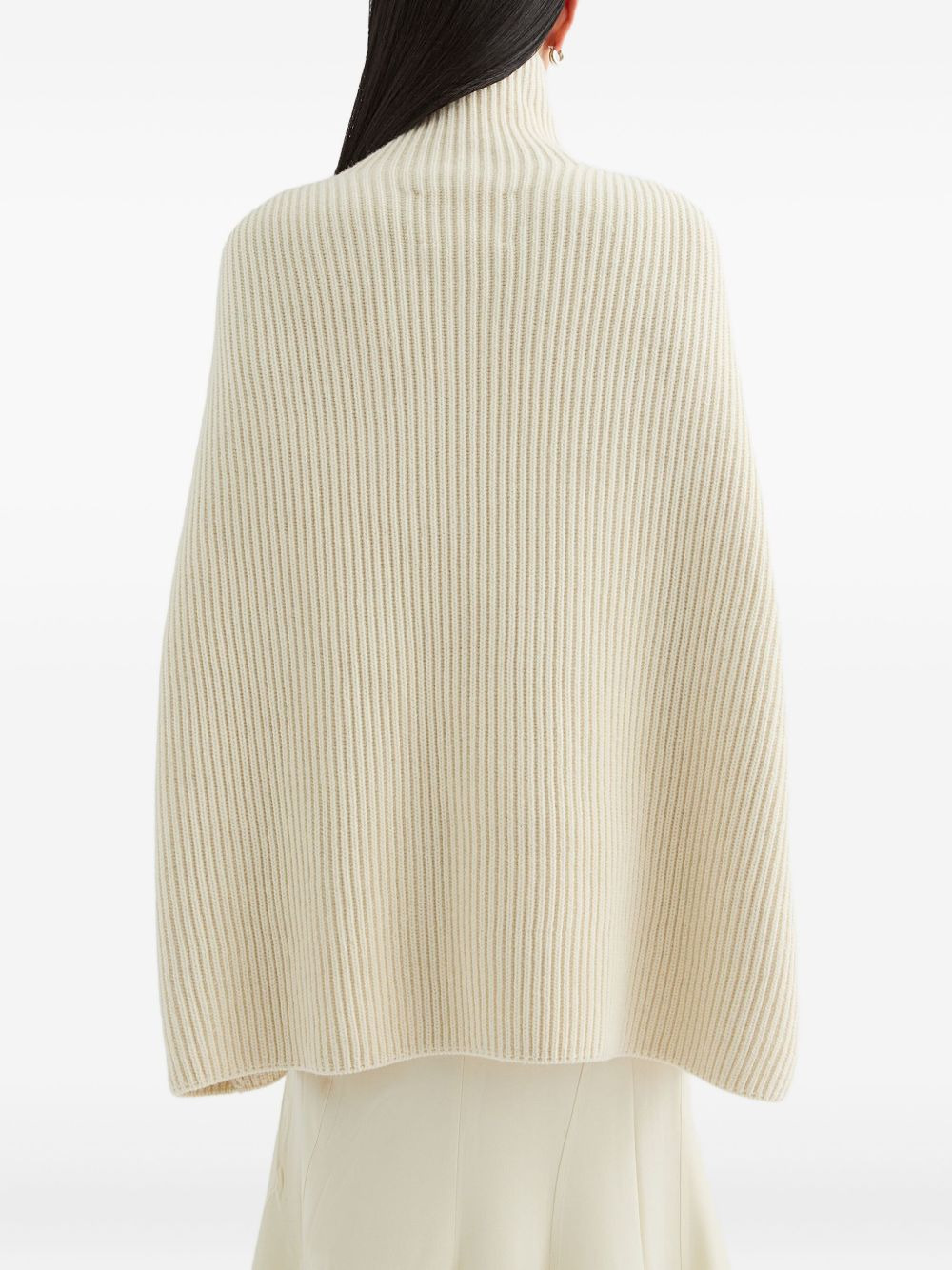 high-neck ribbed cape - 4