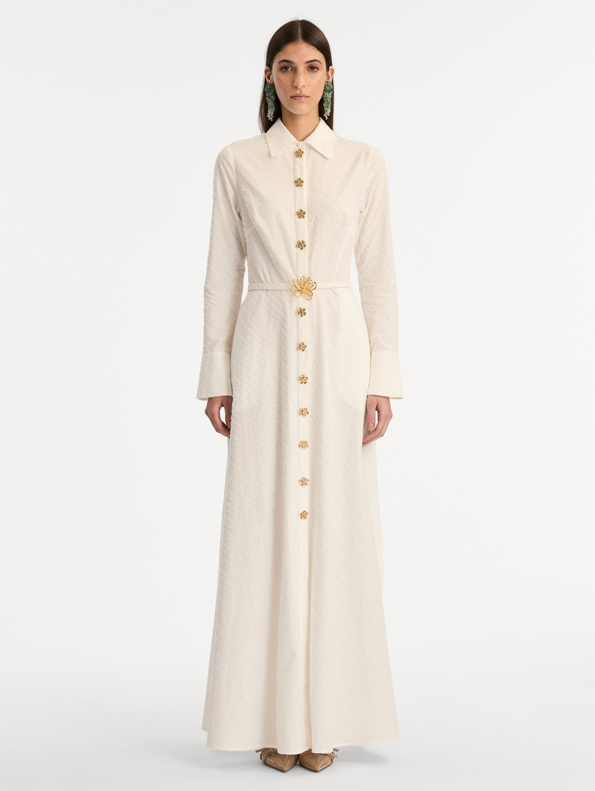 OSCAR CHAIN-LINK COTTON POPLIN CAFTAN - 2