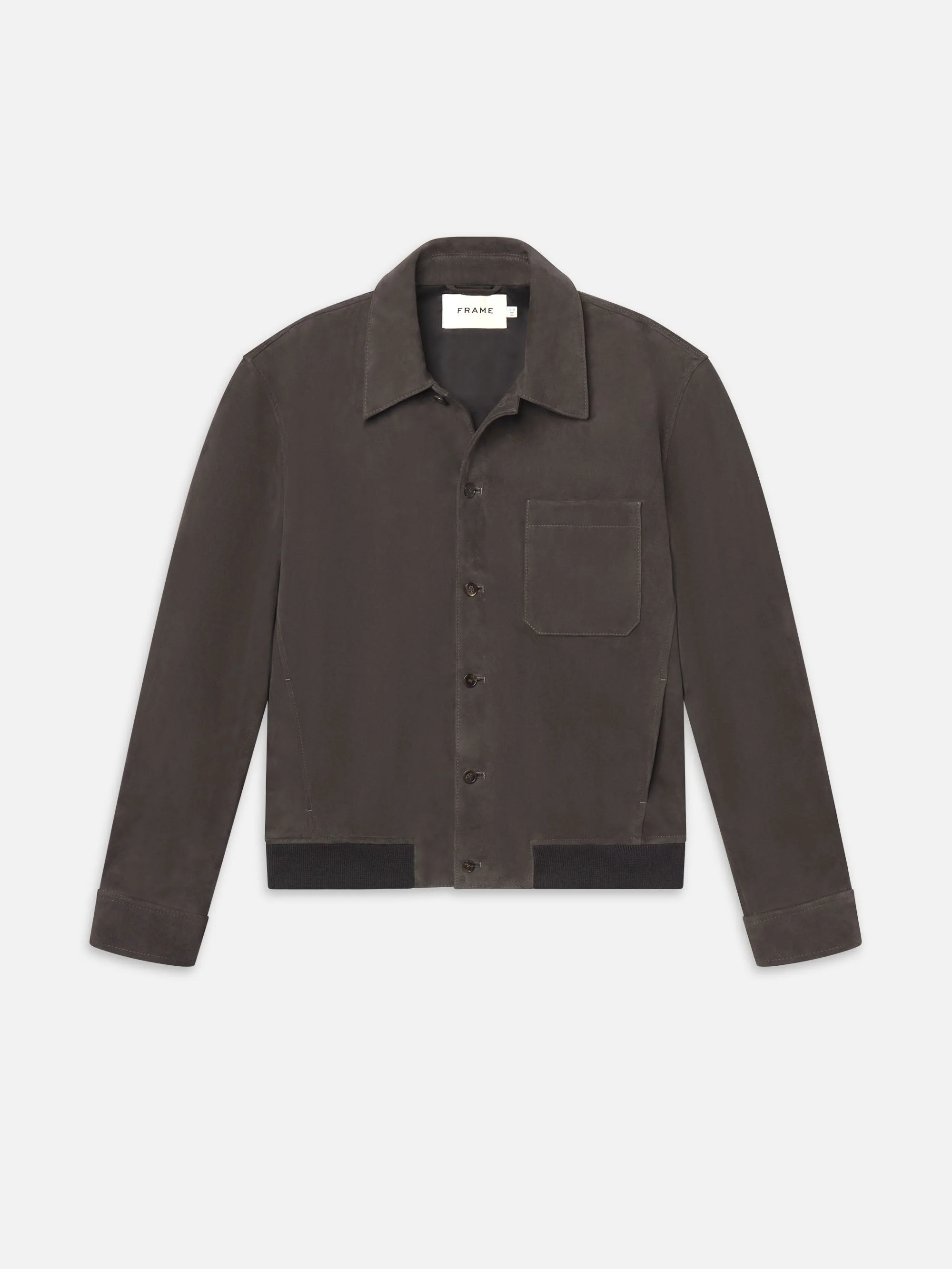 Suede Bomber Jacket in Old Black - 1