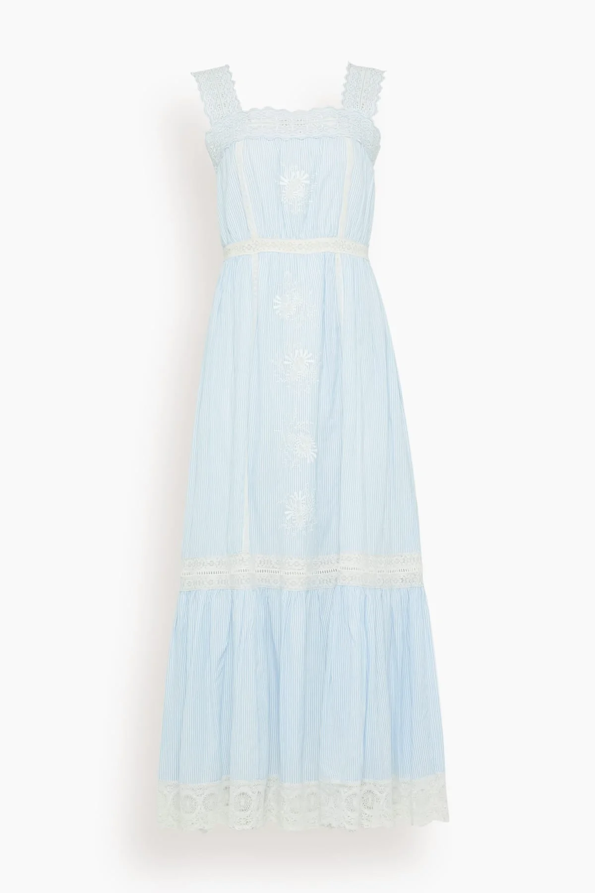 Anita Dress in Blue White Stripe - 1