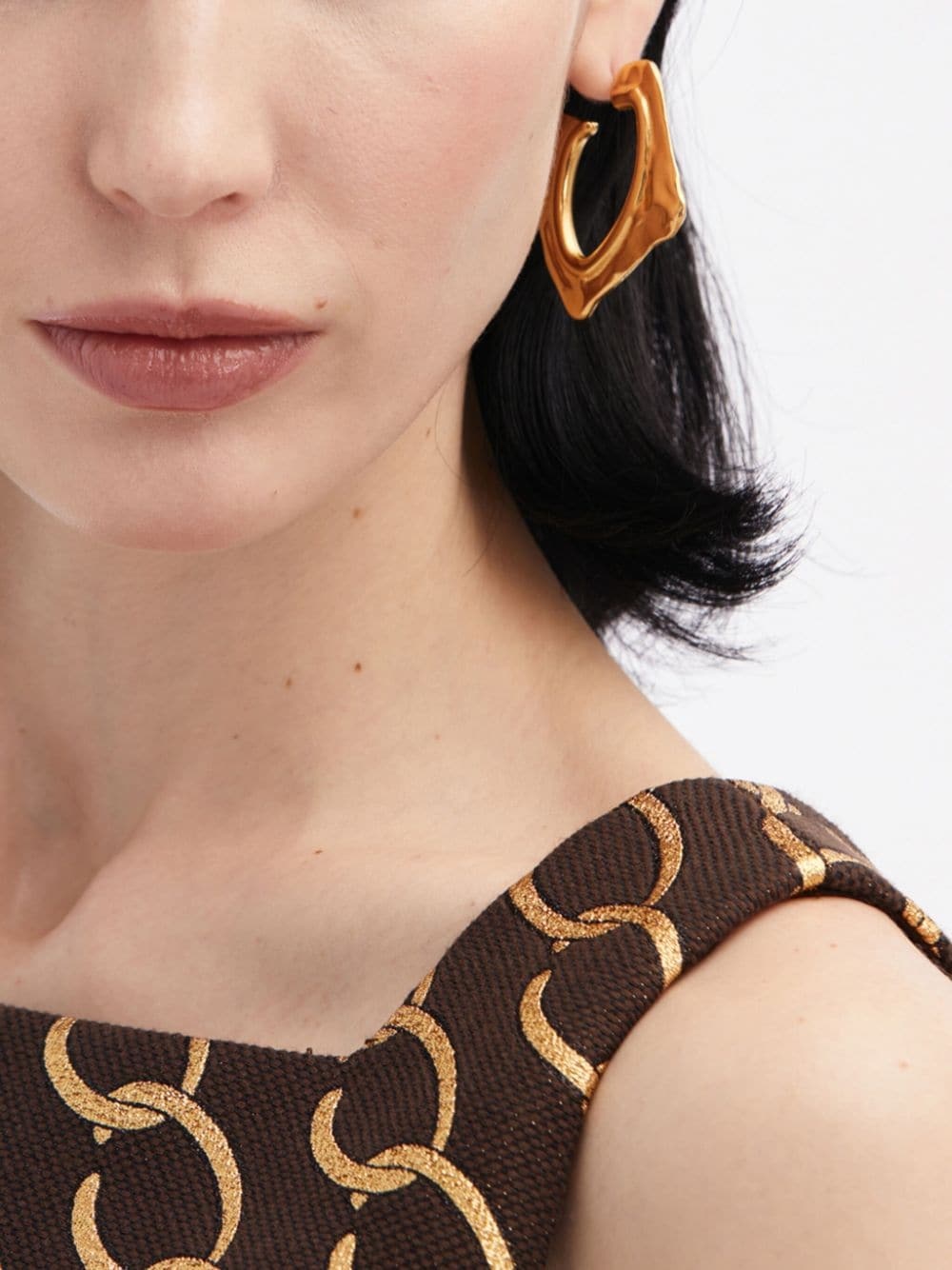 small Abstract O hoop earrings - 3