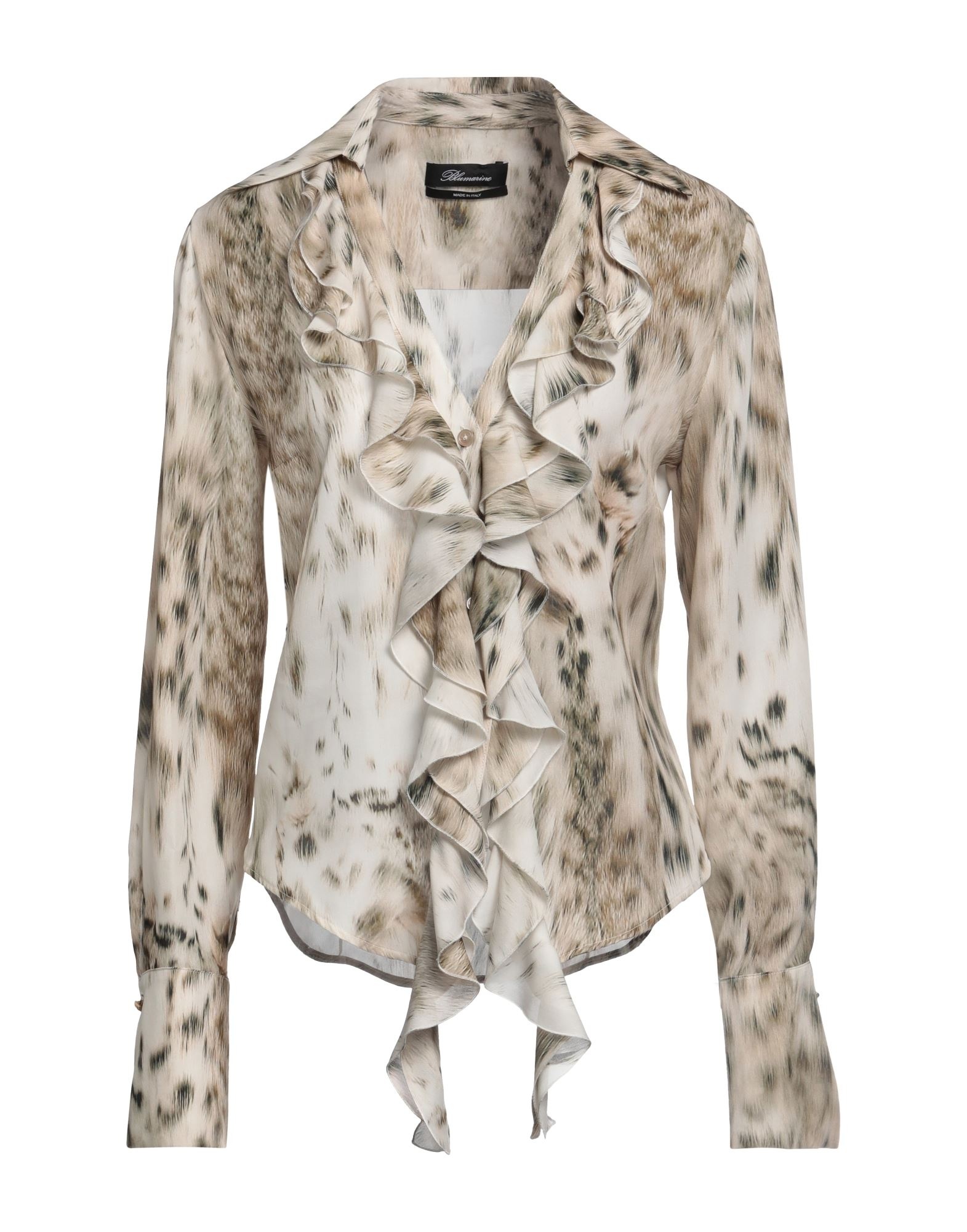 Beige Women's Patterned Shirts & Blouses - 1