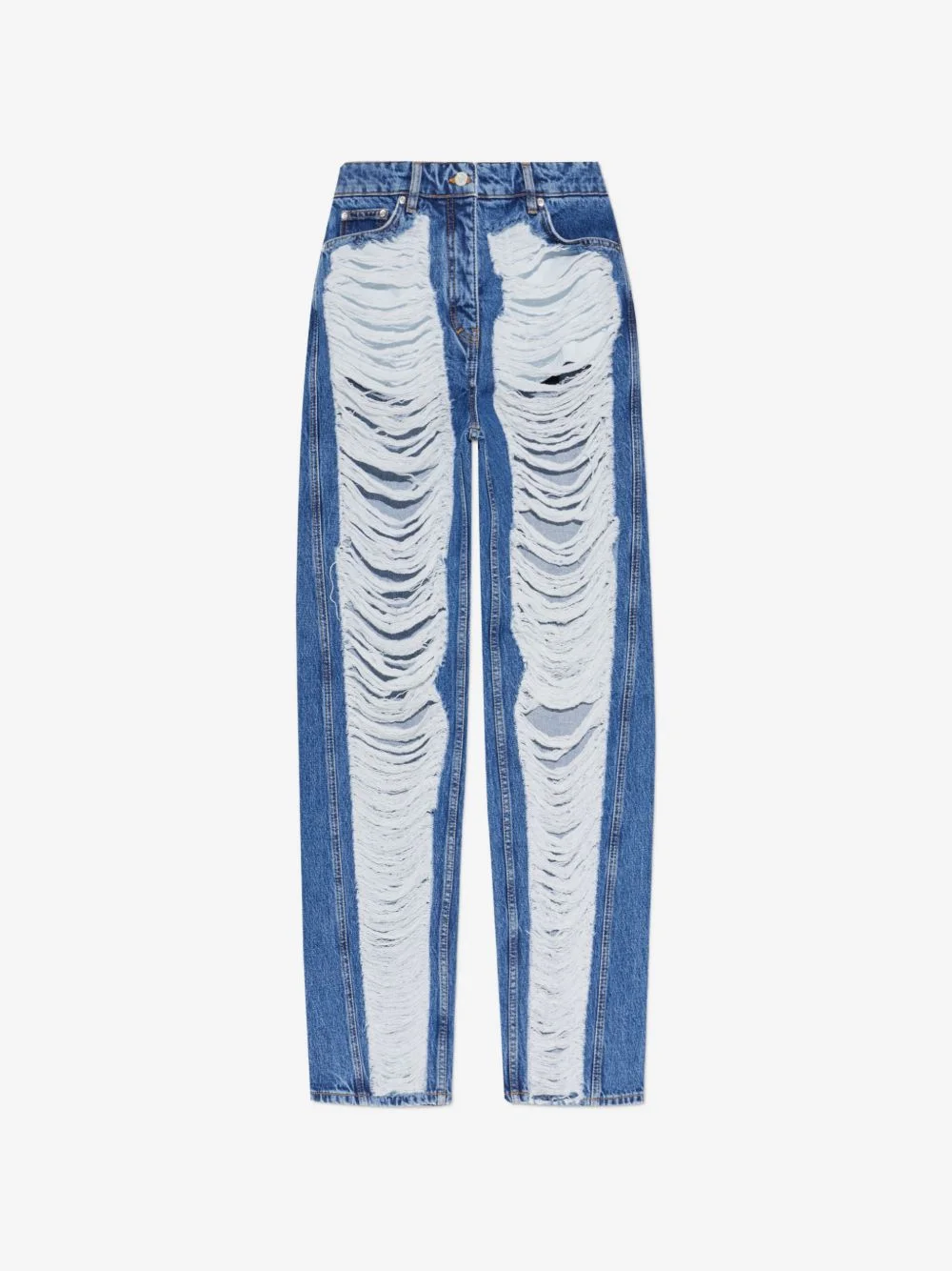 distressed wide-leg jeans - 1