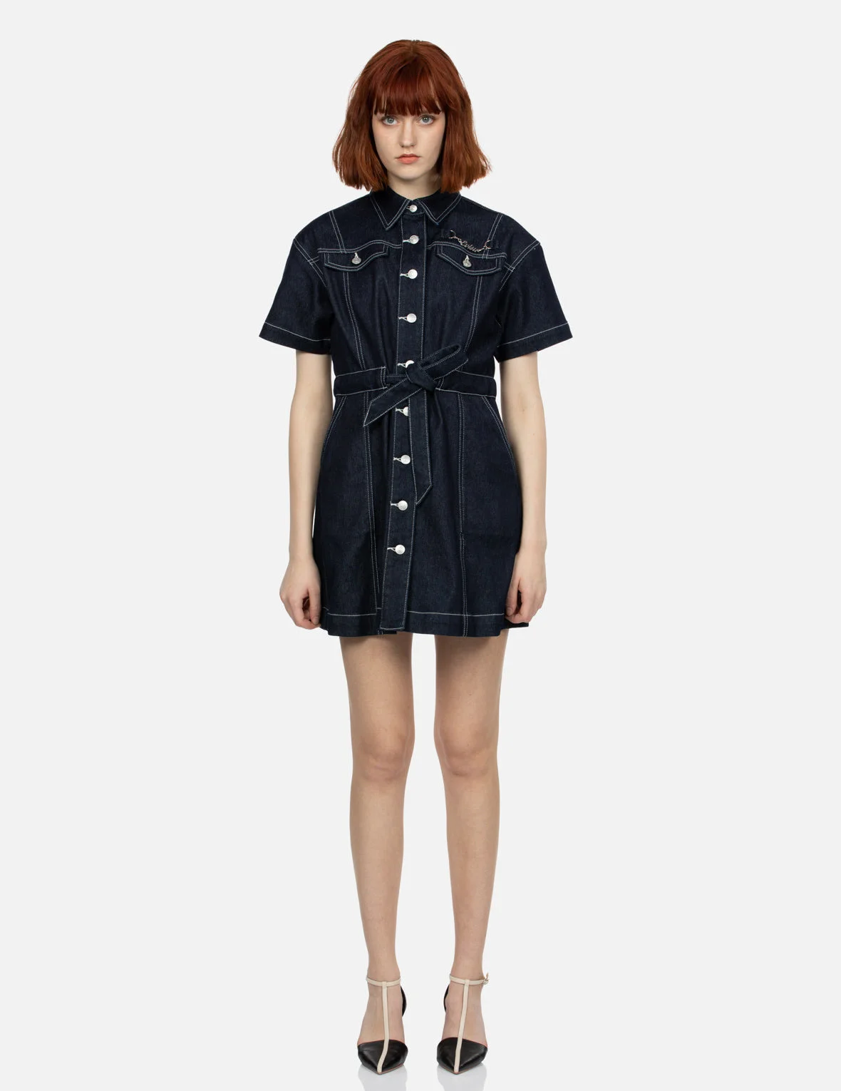 fitted lace wedding dress Love Potion Denim Shirt Dress XLarge / Black
