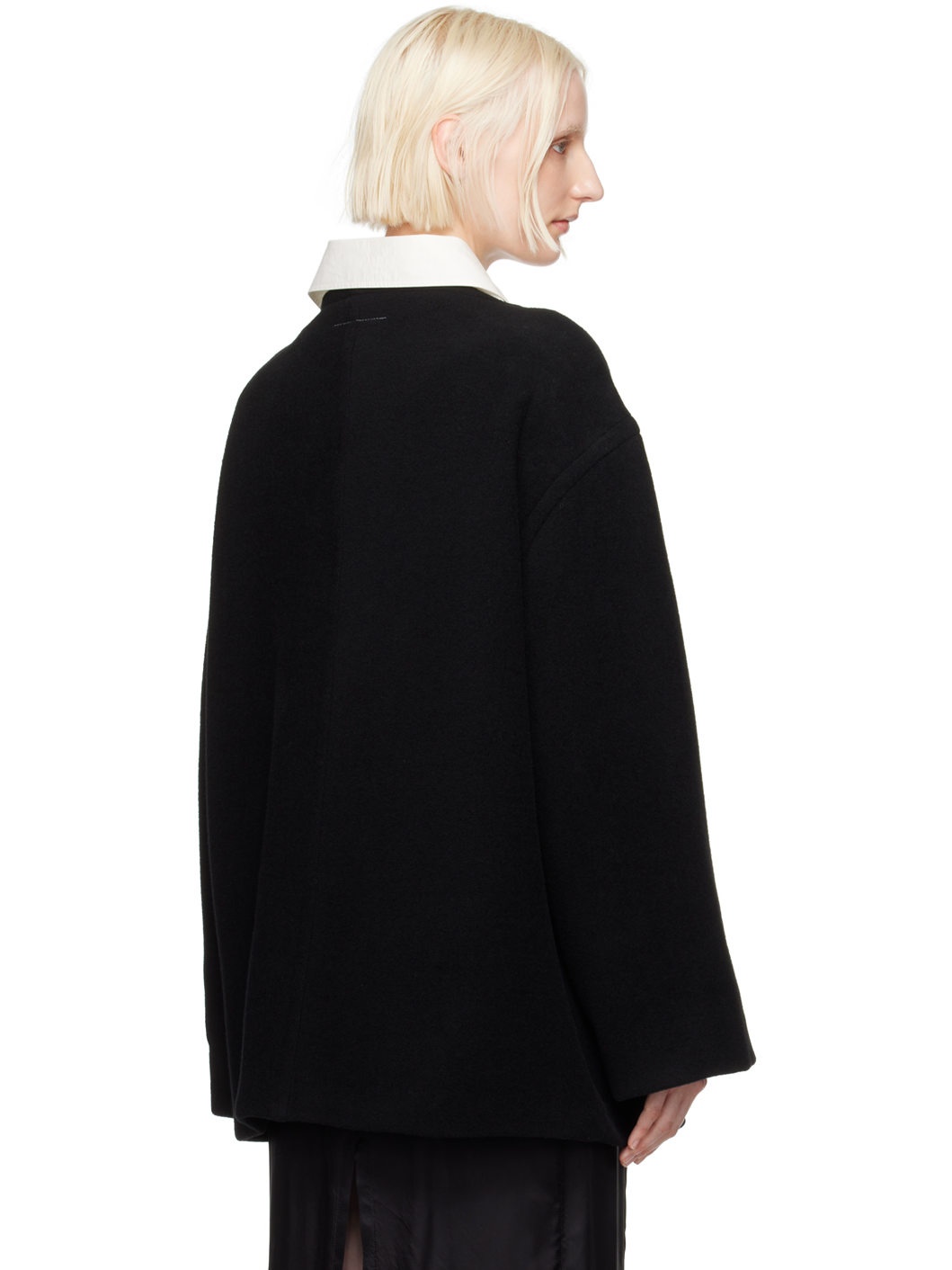 Black Boat Neck Sweatshirt - 3