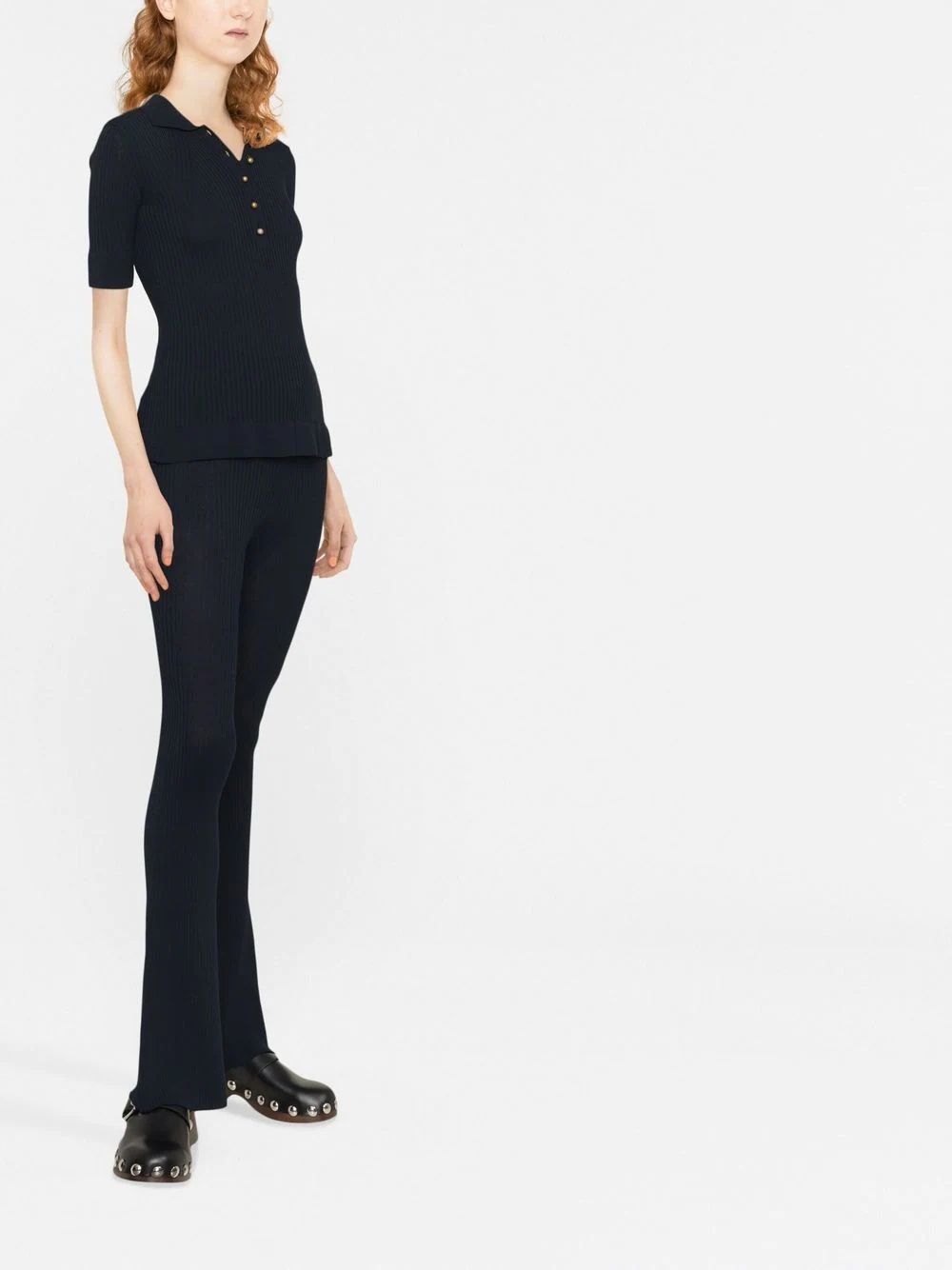 ribbed flared trousers - 4