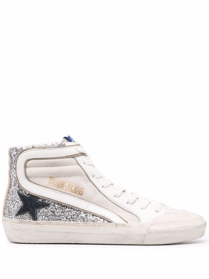 star-patch lace-up sneakers - 1