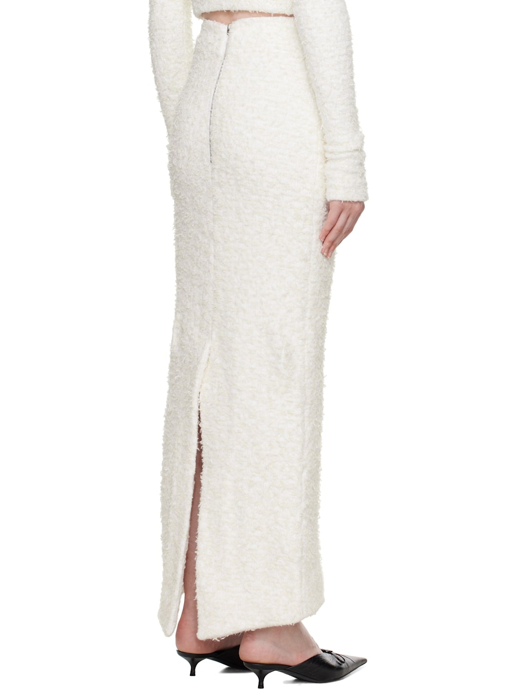 Off-White Tweed Maxi Skirt - 3