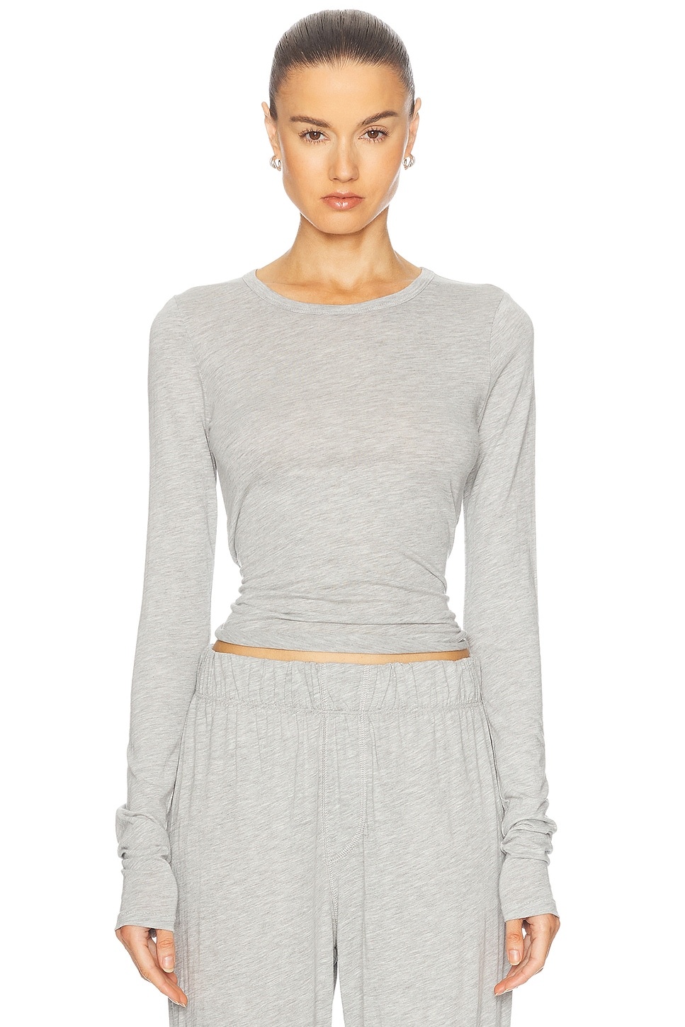 Fitted Crewneck Long Sleeve T-Shirt - 1