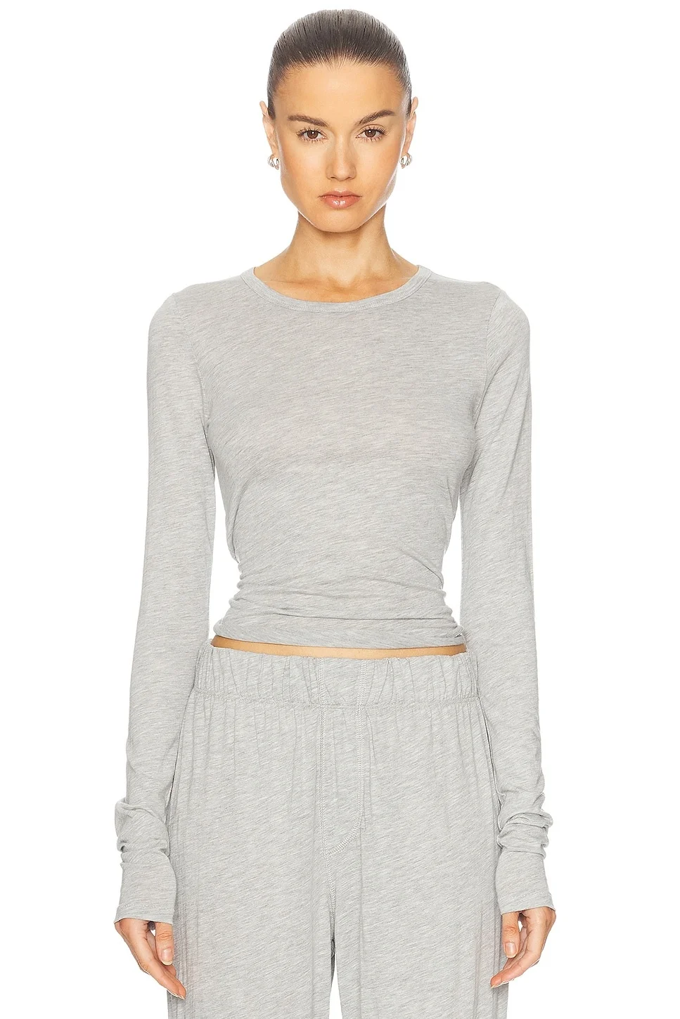 Fitted Crewneck Long Sleeve T-Shirt - 1