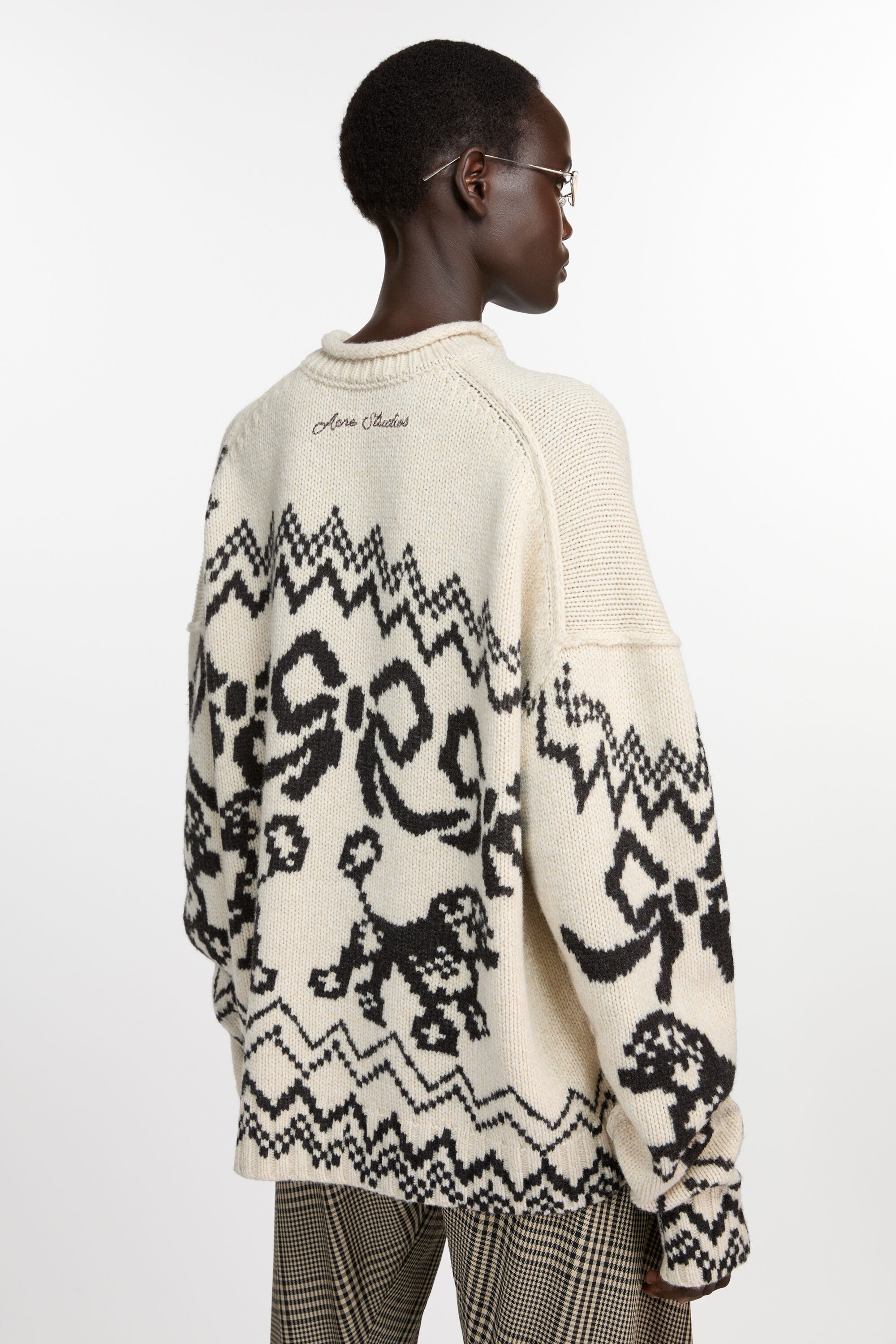 Acne Studios Jacquard sweater - White/black | REVERSIBLE