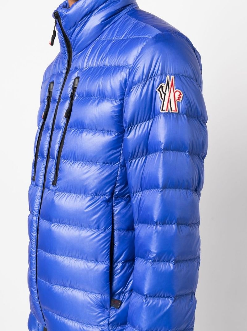 logo-patch zip-up padded jacket - 5