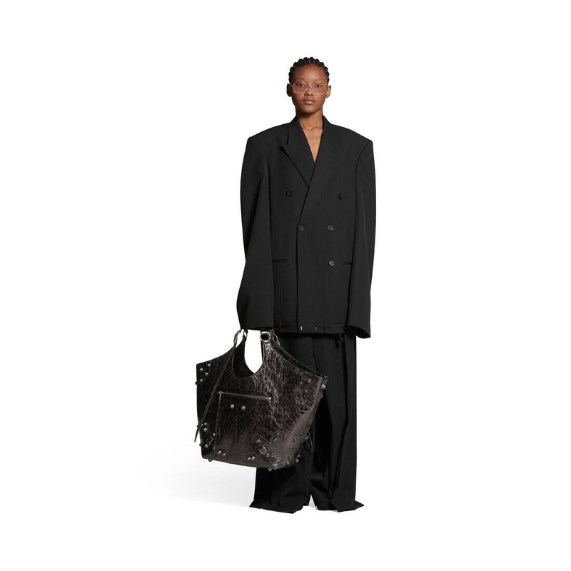 Women's Le Cagole Large Carry All Bag Metallized  in Grey 3