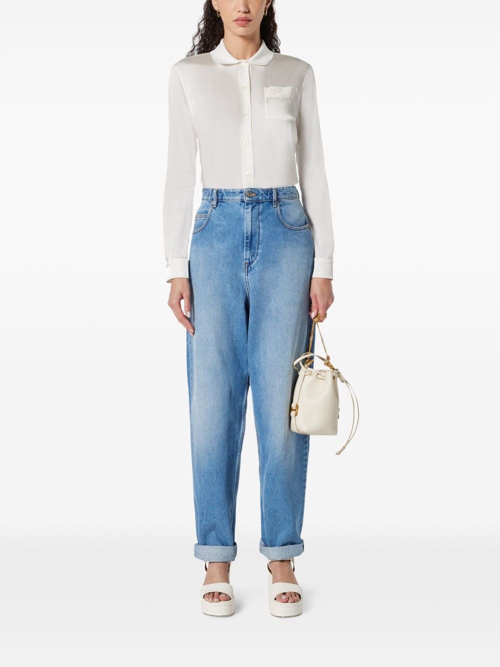 ribbed-collar shirt - 2