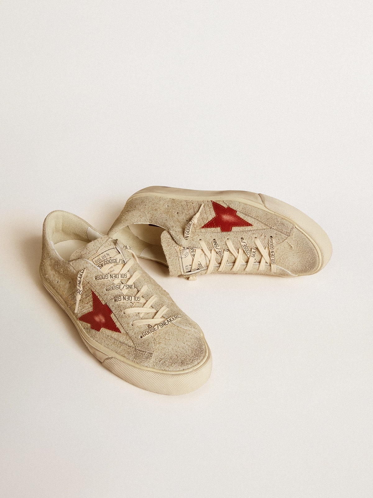 Super-Star LTD in gray suede with red leather star - 2